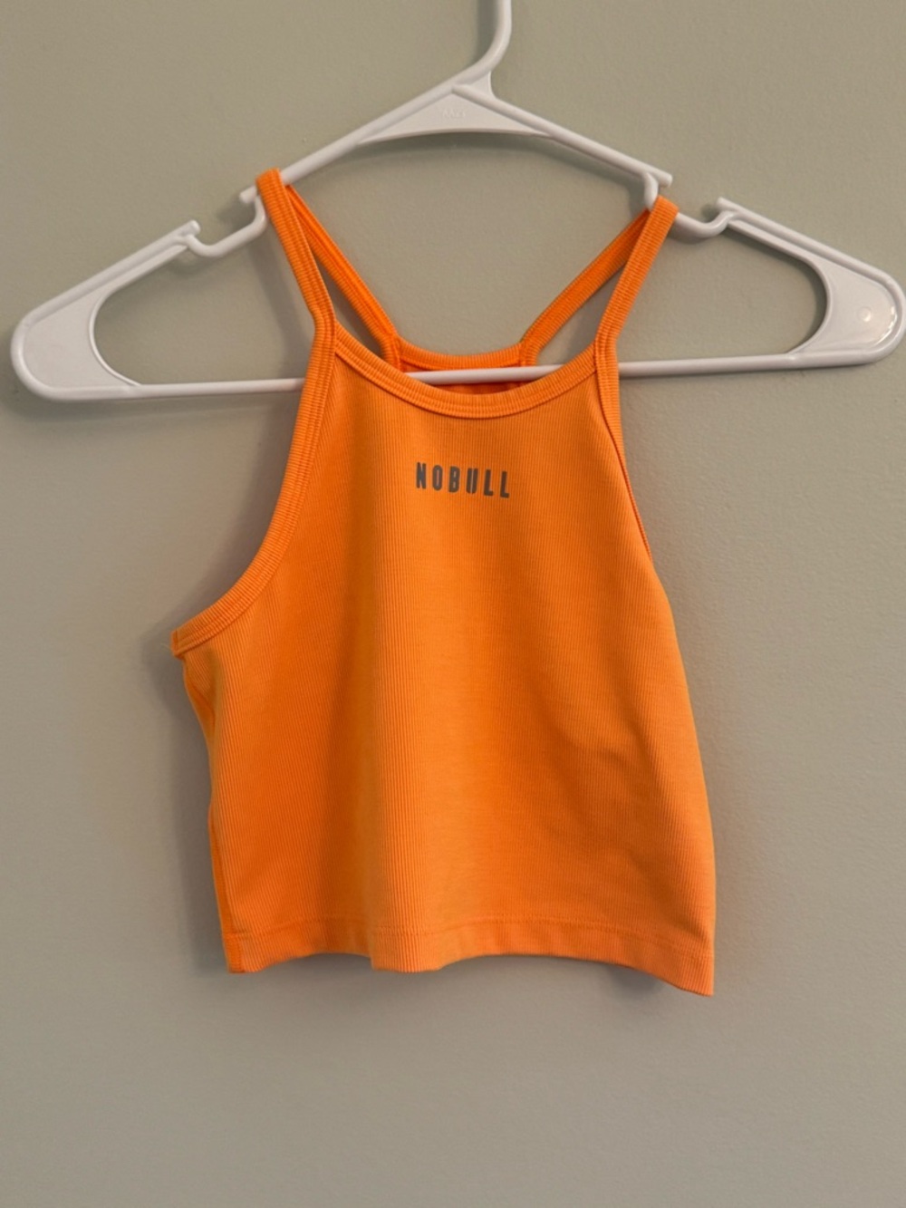 NOBULL Bright Orange Ribbed Double-Strap Crop Top